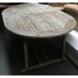 A D end garden table, approx. 160x110x74cmH