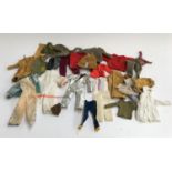 A mixed lot of dolls clothes, to include Action Man outfits and knitted jumpers
