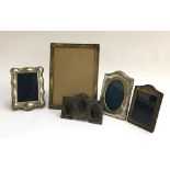 A lot of five silver picture frames, the largest 31x23cm, various shapes and sizes