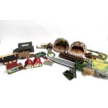 A quantity of model railway buildings and scenery