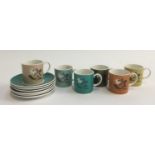 A Susie Cooper 12 piece coffee set including cups (6) and saucers (6)