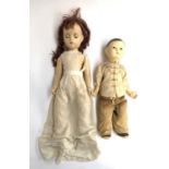 Two vintage dolls, the larger approx. 50cm tall, marked 'Alexander' to back of head and torso