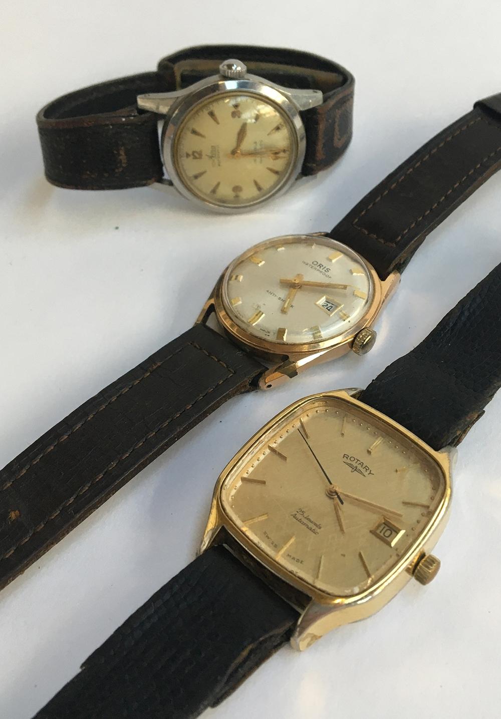 Three gent's wrist watches: a Rotary, Oris, and Avia