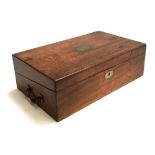 A Regency mahogany writing box, baize lined interior, brass plaque reading 1828, 40cmW