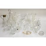 A mixed lot of cut glass and other glassware; to include a set of six finger bowls with matching