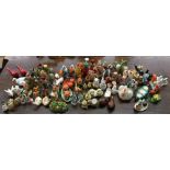 A large collection of novelty cruet sets, mostly birds and animals