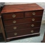 A 19th century mahogany chest of two short over three long drawers, on bracket feet, 109x54x101cmH