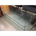 A chrome and glass coffee table, with undershelf, 120x60x34cmH