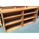 Two small matched bookcases, each having three shelves, 86cmW, 91cmH