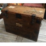 A vintage pine storage box, with locks, 71x37x50cmH