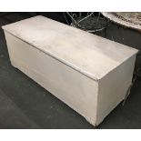 A white painted pine blanket box, 124x49x49cmH