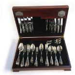 A Guy Degrenne for Harrods fitted canteen of stainless steel flatware