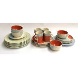 A quantity of Habitat 'Longitude' stoneware comprising four mugs, four bowls, four dinner plates and