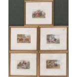 A set of five Baxter prints from the Christies New Hall Vault sale, each 7x10cm