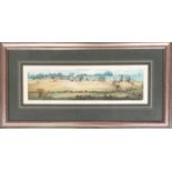 By and after Patricia A. Regnart, a coloured etching 'Great Bannington from the Upton Road', signed,