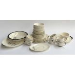 A Royal Doulton 'Bamboo' part dinner service to include plates, sideplates, bowls, platter etc,