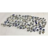 A collection of approx. 90 small Oriental blue and white ceramic animal figurines