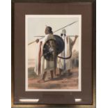 Emile Prisse D'Avennes (1807-1879), coloured lithograph, Abyssinian Costume etc, 38cm x 27cm