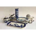 A small quantity of Royal Doulton and Booths 'Old Willow' pattern china, to include teapot, milk