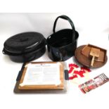 A mixed lot to include enamel self basting roasting dish; mop bucket; 'inRange' thermo carving dish;