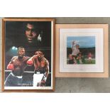 Sporting interest: a framed poster 'The Thriller in Manilla', 60x43cm; together with 'The