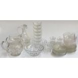 A mixed lot of glass and cut glass, to include Webb, to include a set of seven etched finger