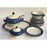 A Woods Ware 'Powder Blue' part dinner service, approx. 32 pieces; together with pink and white
