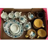 A mixed box of ceramics to include Midwinter Jessie Tait cups, saucers, plates, etc.