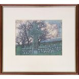 Elizabeth Sykes, 'The High Cross Kildalton', framed batik, 23x30cm