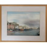 20th century watercolour on paper, boats in a harbour, signed indistinctly Arthur ? '97 in pencil