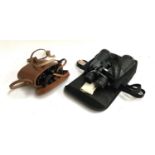 A pair of Owen & Robinson 8x30 binoculars, in hard leather case, together with a pair of Sunagor