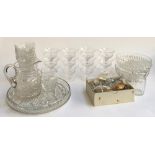 A lot of 12 Stuart crystal 'Elgin' pattern stemmed trifle dishes; seven other trifle dishes, two cut