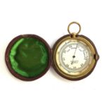 A brass Chadburns Ltd of Liverpool barometer, in leather case