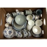 A quantity of Johnson Bros. 'Indies' blue and white part dinner service; together with a small