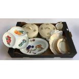 A mixed lot of ceramics to include Royal Worcester 'Fruits' Hoeur d'oeuvres dish; Royal Worcester '