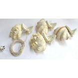 A set of four shell wall sconces