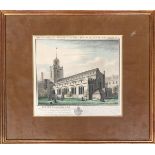 An 18th century coloured engraving, The Church of Alhallows, Barking; together with J Robertson, 'A