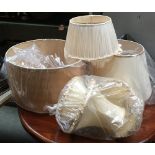 A mixed lot of large lampshades, the largest 51cmD (7)