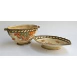 A Charlotte Rhead Crown Ducal fruit bowl; together with a Charlotte Rhead Crown Ducal posy vase,