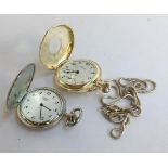 An Arnex half hunter pocket watch, together with one other
