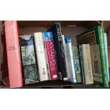 A box of reference books on the subject of antiques