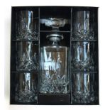 A boxed Royal Doulton decanter set comprising decanter and six whisky tumblers
