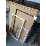 A set of three large gilt picture frames, 91cm2; together with various others