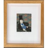 Mychael Barratt - 'I have nothing to declare but my genius', over coloured etching, signed, titled