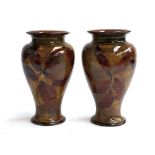 A pair of Doulton stoneware vases, 22cmH