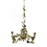 A continental decorative five arm candelabra, approx. 48cmD