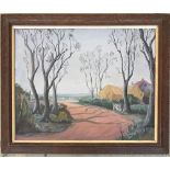 20th century oil on canvas landscape, 34x43cm