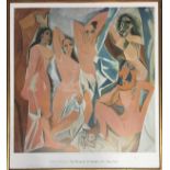 MoMA New York poster, Picasso, Les demoiselles D'Avignon, 85x76cm; together with a Matisse print,