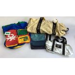 Three new designer bags with labels; United Colors of Benetton; Ralph Lauren Polo and Mulberry;