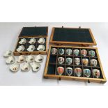 A collection of 14 Goss china shells, six within a bespoke handmade box; together with a